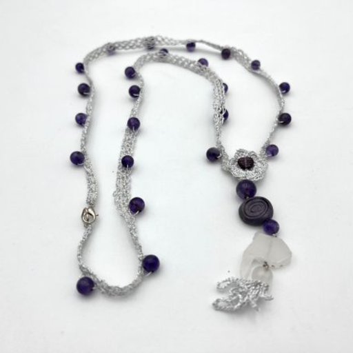 Amethyst with Sea glass (1)