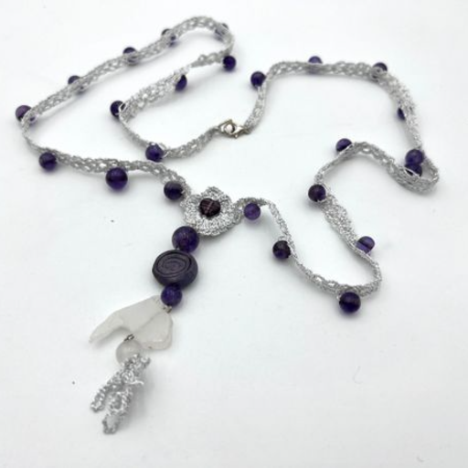Amethyst with Sea glass (2)