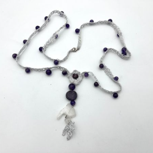Amethyst with Sea glass