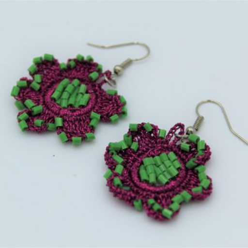 Burgundy Collar & Earrings set1