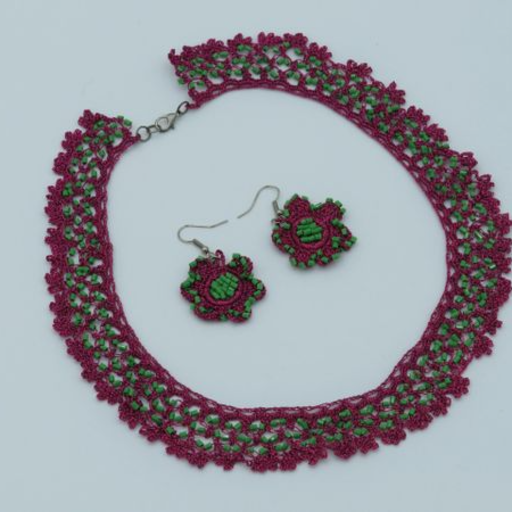 Burgundy Collar & Earrings set2