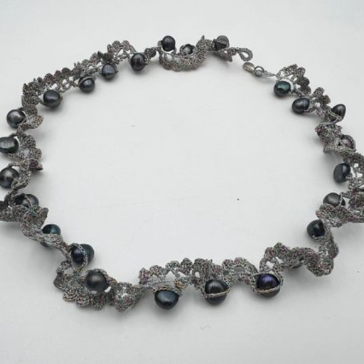 Crochet with Black Pearls