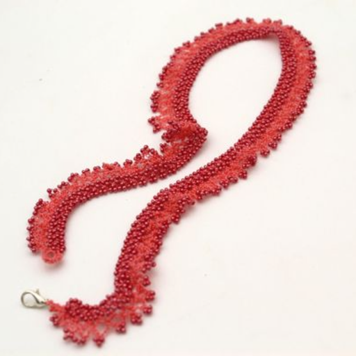 Crochet with Pink sead beads1