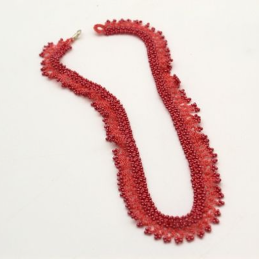 Crochet with Pink sead beads2