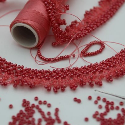 Crochet with Pink sead beads5