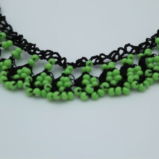 Green Beaded with Black Neck-Lace2