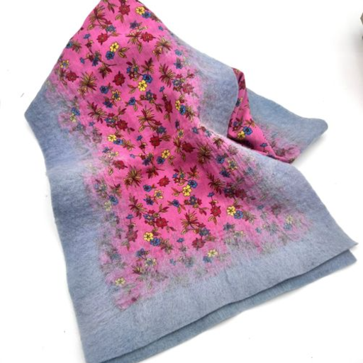 Light Blue Felted scarve (1)