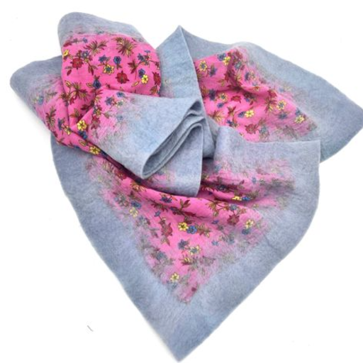 Light Blue Felted scarve (3)