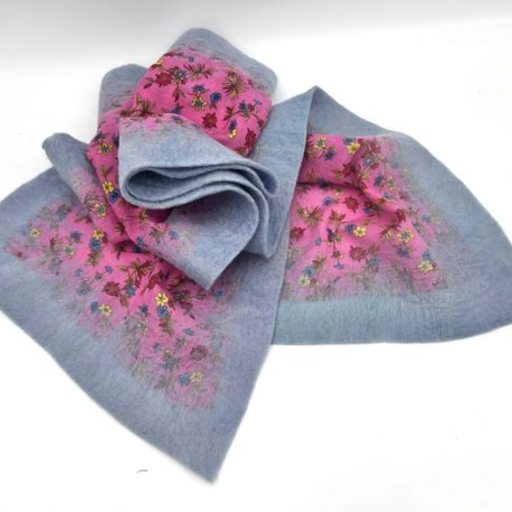 Light Blue Felted scarve (4)